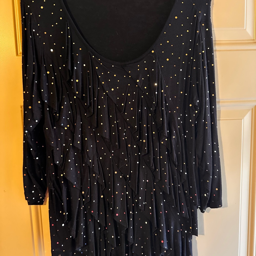 SALONI Black blouse with Silver Accents